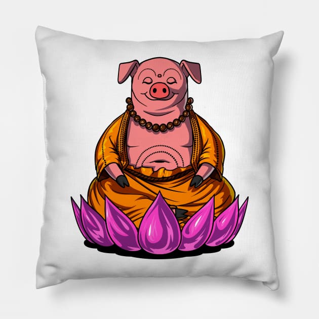 Pig Buddha Pillow by underheaven