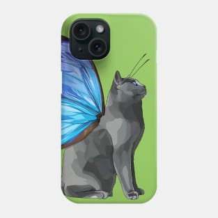 Blue Morpho Flitter Kitty Phone Case