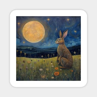 Moonlit Reverie: The Hare's Serenity 02 Magnet