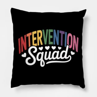 Intervention Teacher School Squad Intervention Specialist Pillow