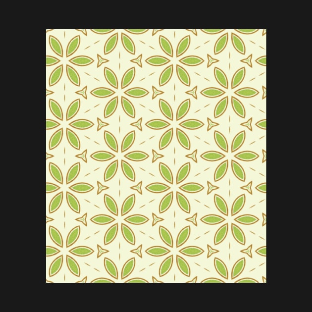 Kiwi Green Flower Tile Pattern by tanyadraws