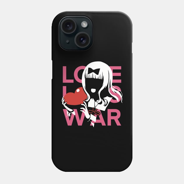 Chika Fujiwara Kaguya Sama Anime Girl Character Silhouette with Cool Typography Phone Case by Animangapoi