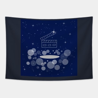 Filming, directing, illustration, night, light, shine, universe, cosmos, galaxy Tapestry