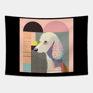 Retro Bedlington Terrier: Pastel Pup Revival Tapestry