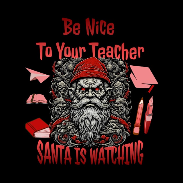 Be Nice To Your Teacher Santa Is Watching by DorothyPaw