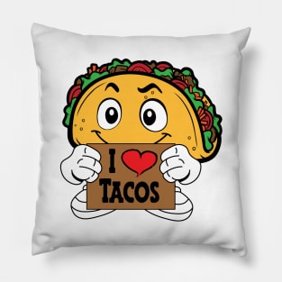 I Love Tacos, Cartoon Taco Pillow