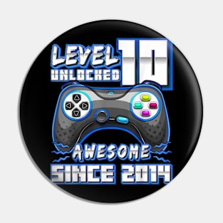 10th Birthday Gamer 10 Year Old Bday Boy Ten Son Pin