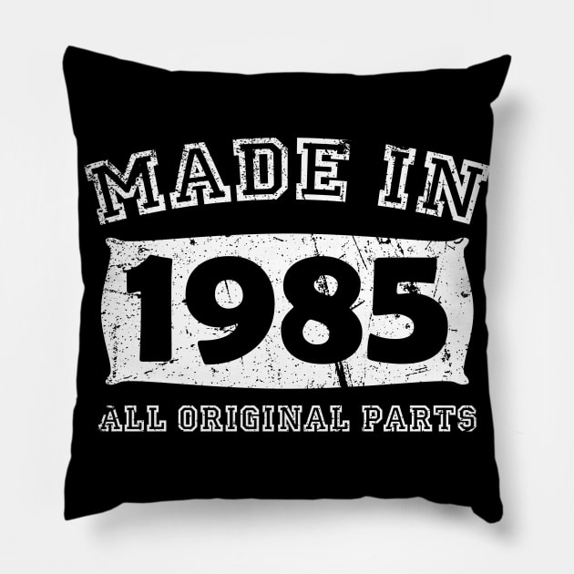 Made 1985 Original Parts Birthday Gifts distressed Pillow by star trek fanart and more