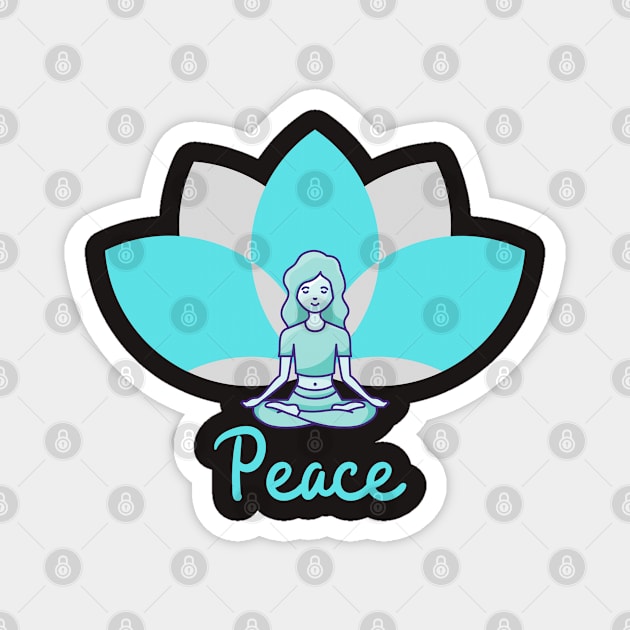 Yoga Peace top Magnet by Doddle Art