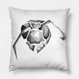 wasp's head in black and white Pillow