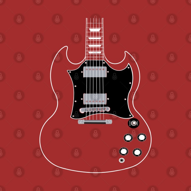 Air guitar vintage style rockstar School of Rock Gibson SG standard Angus Among Us by BrederWorks