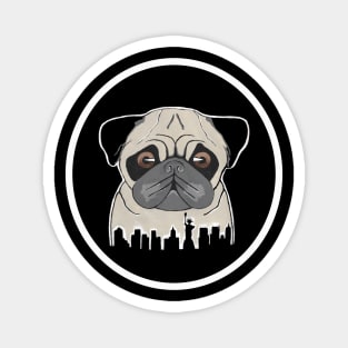 NEW YORK City Pug Dog Painting Magnet