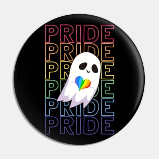 Happy Ghost Heart Pride Pin