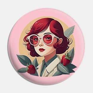 Raspberry girl Pin