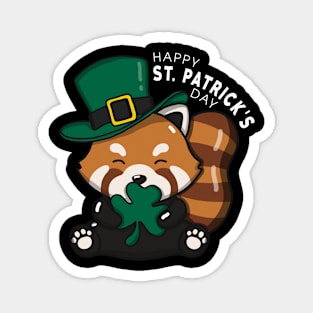 Red Panda Happy St Patrick's Day Magnet