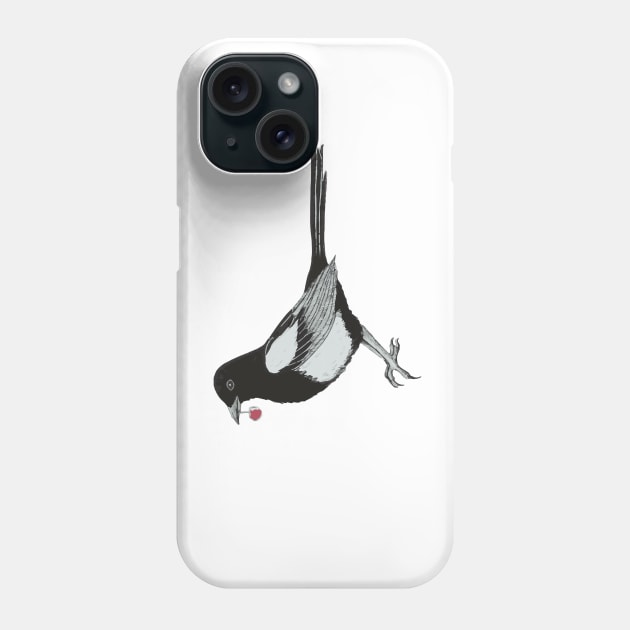 Magpie Phone Case by Karroart