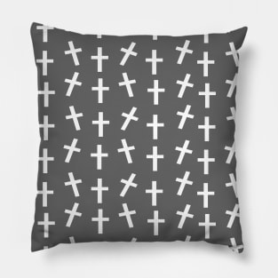 Christian cross Jesus grey Easter pattern Pillow