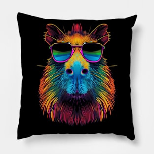 Capybara Capibara Sunglasses Pop Art Pillow