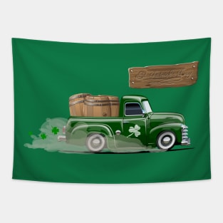 Saint Patrick's vintage cartoon truck Tapestry