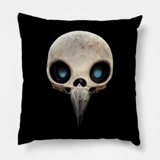 Spooky Glowing Raven Skull Pillow