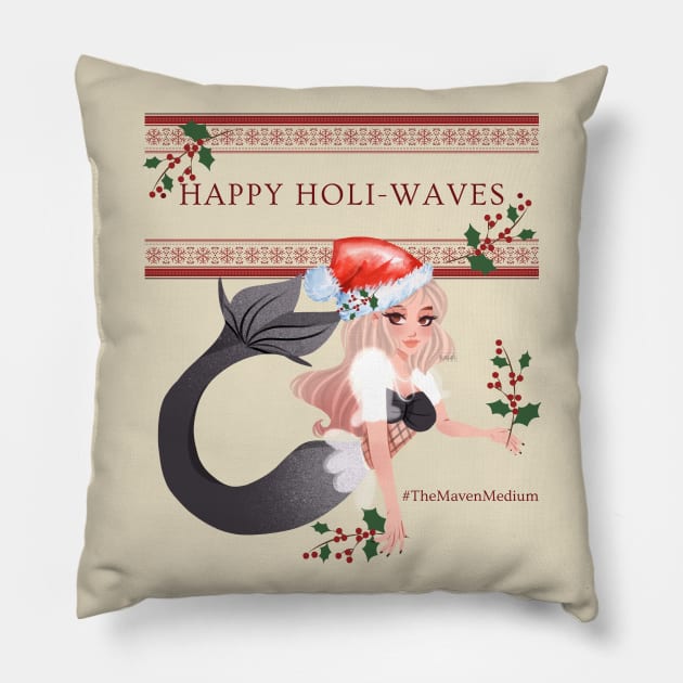 The Maven Medium- Happy Holi-Waves Pillow by TheMavenMedium