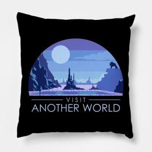 Visit Another World - Retro Video Game Pillow