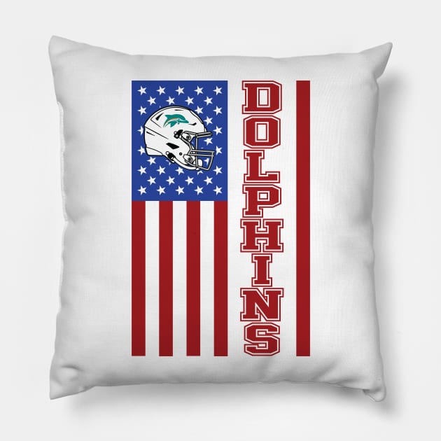 Dolphins Football Team Pillow by Cemploex_Art