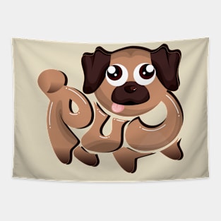 Cute Brown Pug Tapestry