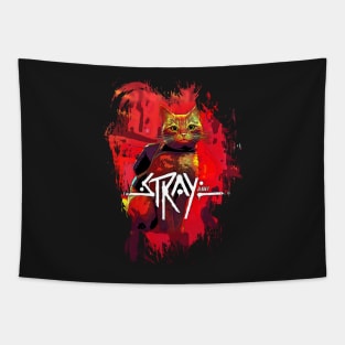 stray cat game logo design Tapestry