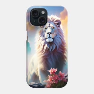 Lion in the sky double exposure wildlife forests Phone Case