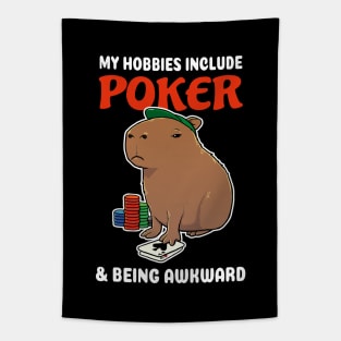 My hobbies include Poker and being awkward cartoon Capybara Tapestry