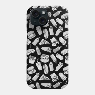 White Fast Food Icons Pattern Phone Case