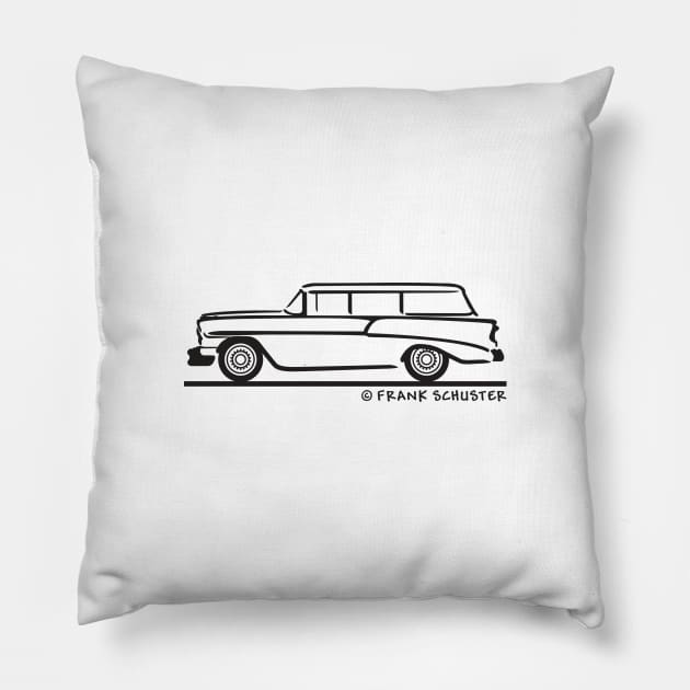 1956 Chevrolet Bel Air Station Wagon Pillow by PauHanaDesign