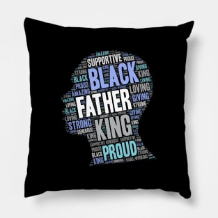 Black Man Father's Day Words in Afro Pillow