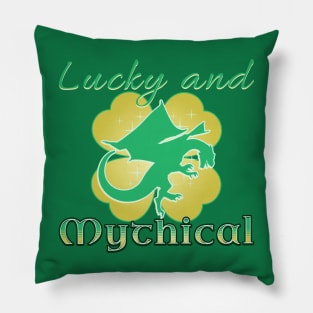 Lucky and Mythical Clover Dragon Pillow