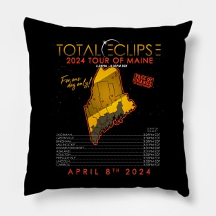 Total Solar Eclipse 2024 Tour of Maine Pillow