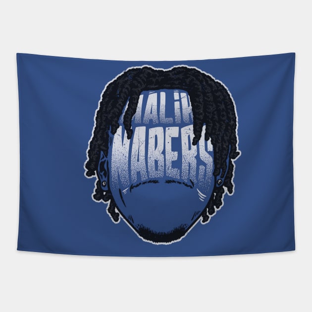 Malik Nabers New York G Player Silhouette Tapestry by artbygonzalez