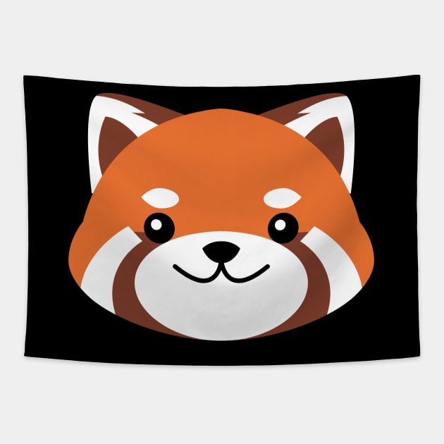 Red Panda Kawaii Face Tapestry by ShirtBricks