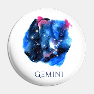 Gemini Zodiac Sign - Watercolor Star Constellation Pin