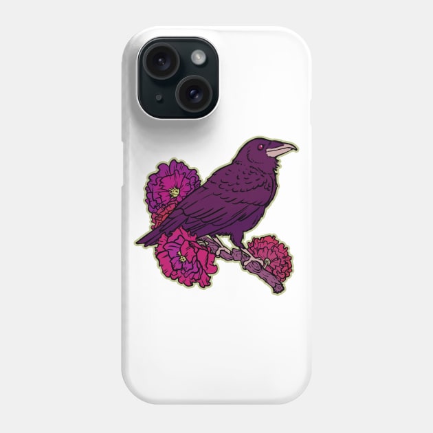 Flower Crow Phone Case by iisjah