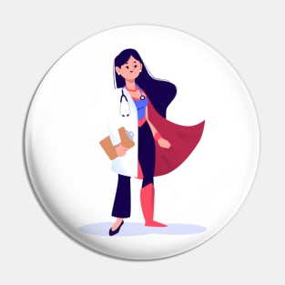 NURSE & DOCTOR SUPERHERO Pin