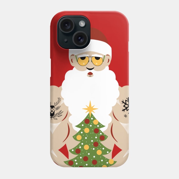 Père Noël musclé et tatoué Phone Case by Mimie20