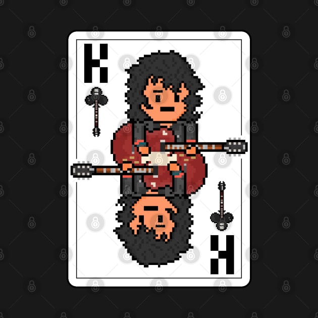 Pixelrockstars King of Clubs Playing Card by gkillerb