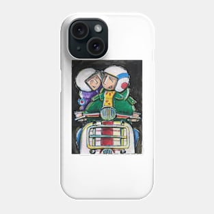 Retro Scooter, Classic Scooter, Scooterist, Scootering, Scooter Rider, Mod Art Phone Case