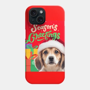 Season greetings cute dog Phone Case