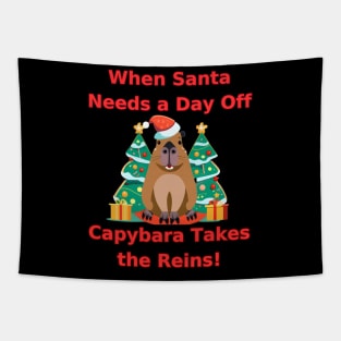 Capybara Christmas Tapestry