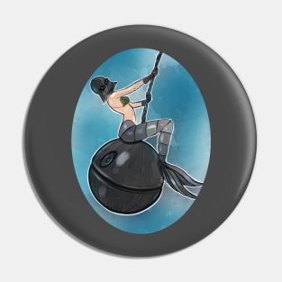 Sci-fi Mermaid Wrecking Ball Pin