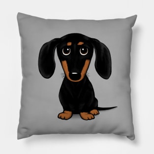 Cute Wiener Dog | Black and Tan Dachshund Pillow