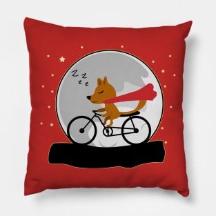 Cute Fox Sleeping with Moon at Night Pillow