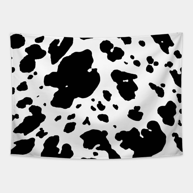 Cowhide Black and White Cow Pattern Tapestry by Trippycollage